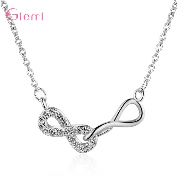 

personality 925 sterling silver cubic zircon infinity friendship necklace pendant jewelry for women friend lover gift