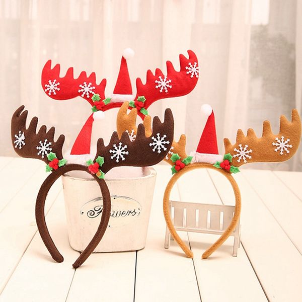 

reindeer headband horns cosplay antlers christmas deer ears headband christmas hair accessories for adults deals, Golden;white
