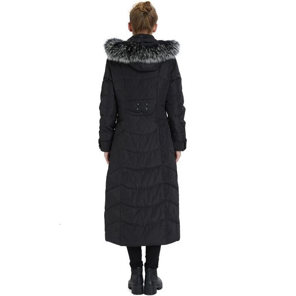 

42-100 kg duck down jacket women large size big fur collar womens down coat zip outerwear for women black plus long coat female