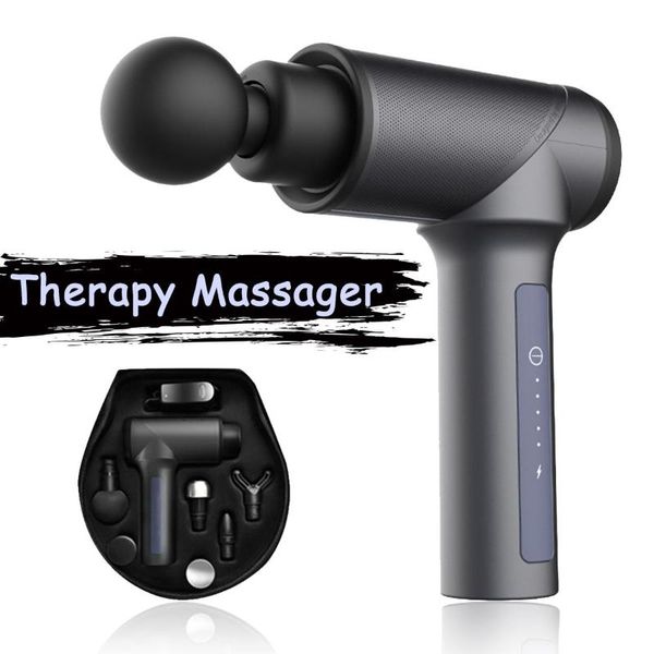 

mini electric vibration muscle massage gun 5 gears 6 heads portable massager relief theragun massage machine pain relief + bag