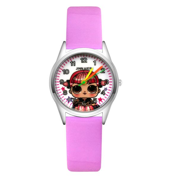 

fashion cute pretty girl princess style children's watches kids student girls boys quartz leather wrist watch clcok jn01, Blue