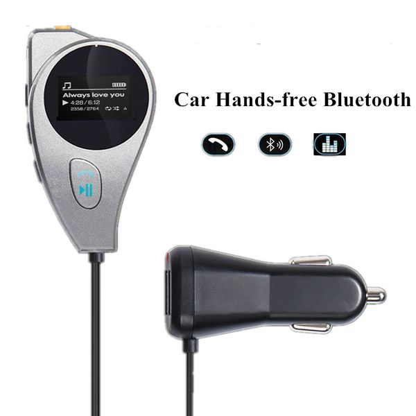 

wireless hands-car bluetooth kit fm transmitter mp3 player 2.1a usb for smart phone support u disk/tf card/aux
