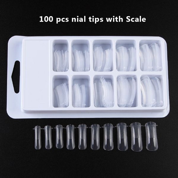 

100pcs false nails quick poly gel builder mold form finger extension uv tips clip manicure polygel tools new nails art design, Red;gold
