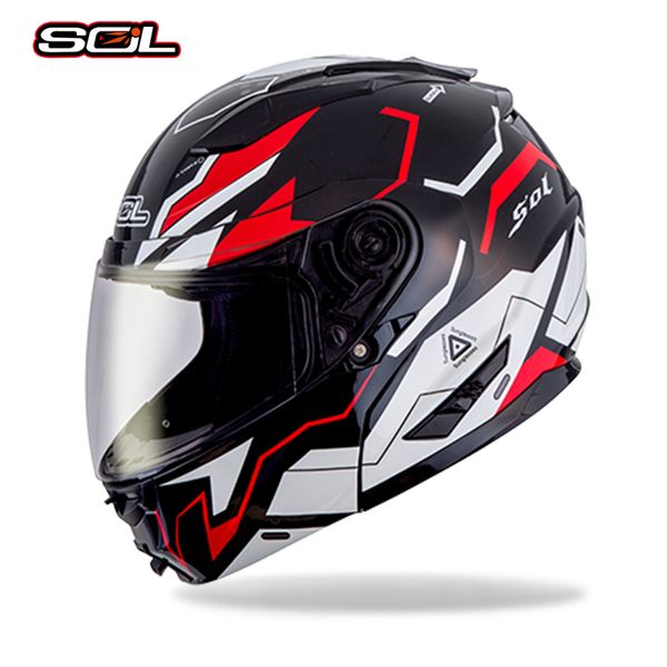 

sol sm-2 motorcycle helmet motocross motorbike racing riding casque casco moto helmet capacete flip up with double lense