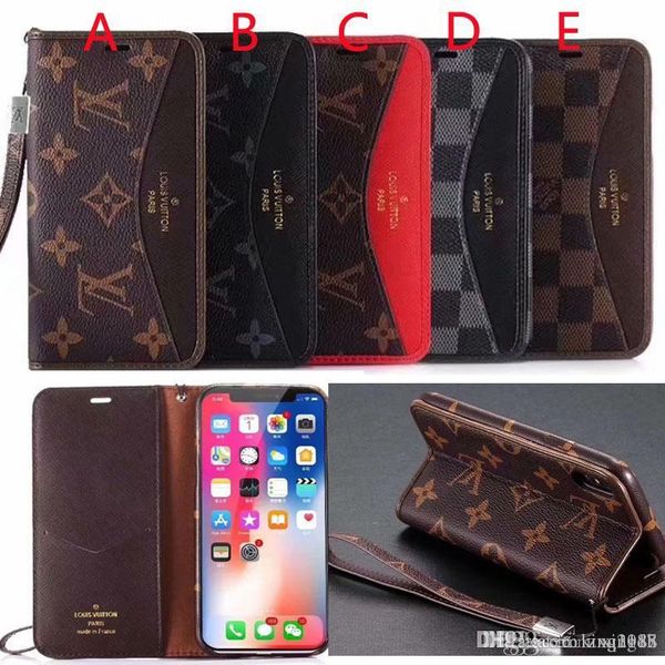 

Applicable to iphone Xs max protective cover brand design flip leather wallet for iphone 7 7plus 8 8plus 6 6plus with card pocket XR X