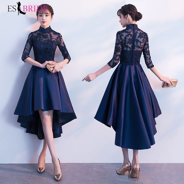 

party dresses evening royal blue lace flowers long gown for women elegant chiffon 2021 formal dress wedding es1271, White;black