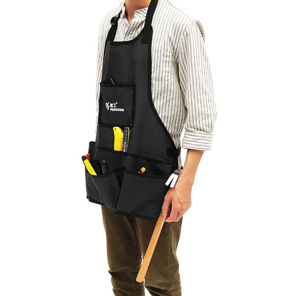 

women men bib apron 13-pocket tool pouch woodworking gardening craft belt