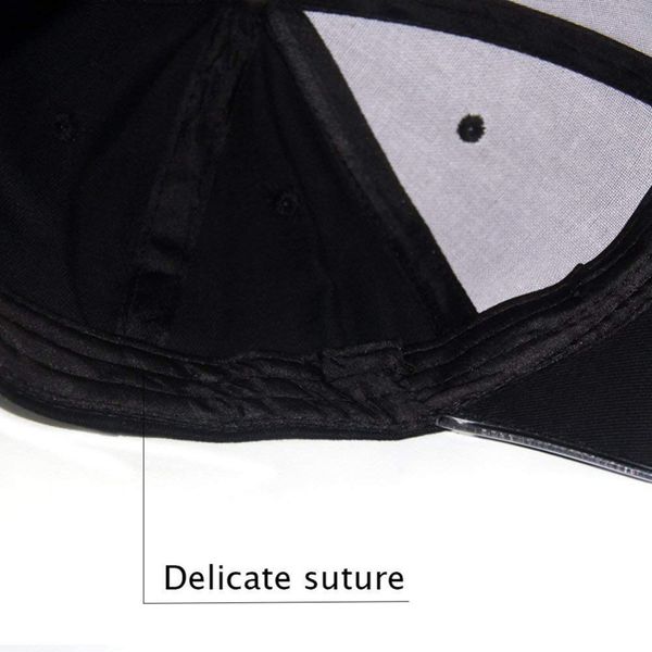 

battery operated light up cotton peaked hat led cycling cap headwear outdoor sports wear with adjustable back closure, Black