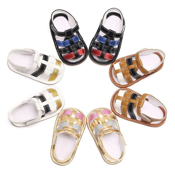 

baby boys girls pu sandal shoes toddler infant casual summer shoes for boy girl rubber sole shoesest, Black;red