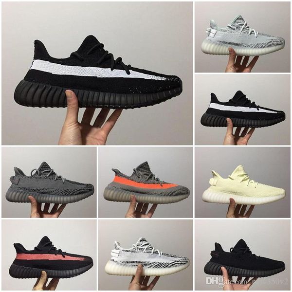 

2020 v2 true form hyperspace clay static mens casual shoes kanye west cream white black white bred women fashion sport 36-46