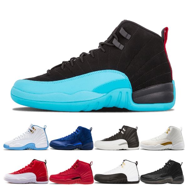 

12s gamma blue men basketball shoes 12 playoffs flu game bulls bordeaux the master white taxi college navy sports trainer sneakers 40-47