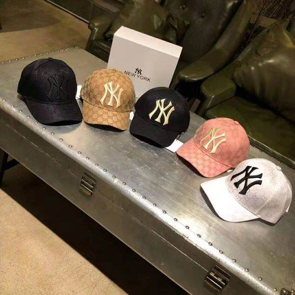 

luxury classic letter ny hats basketball hat men and women famous cotton adjustable skull sport golf curved baseball cap, Blue;gray