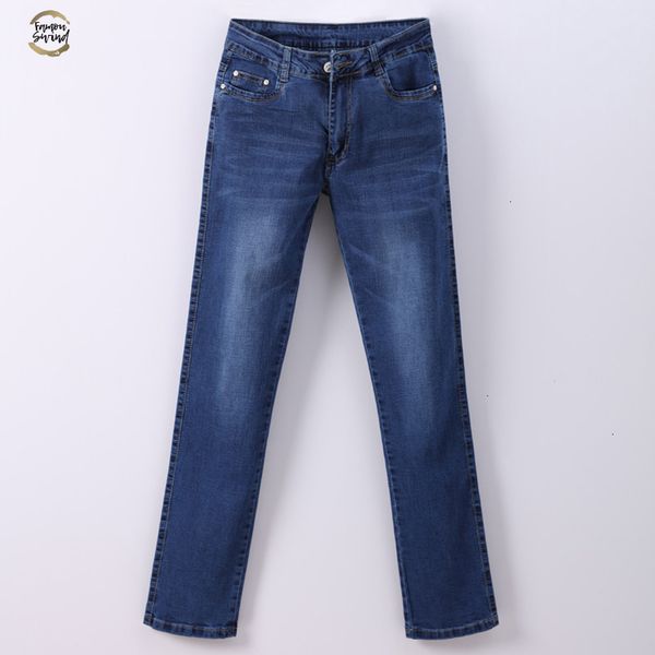 

women jean slim femme pantalona spring straight high waist ladies jeans plus size denim clothing cotton pants jeans 907, Blue