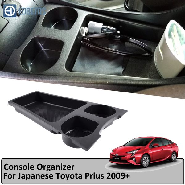 

for prius cup holder armrest storage box 2009-18 2019 central console organzier stowing tidying storage coin cup holder