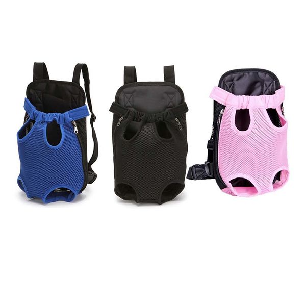 

adjustable dog backpack kangaroo breathable front puppy dog carrier bag pet carrying travel legs out, easy-fit 4 colors