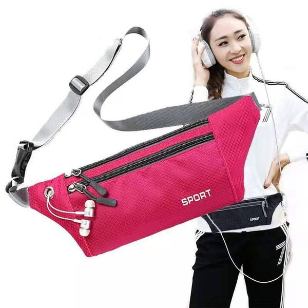 

waterproof running waist bag sport pouch bag cycling belt outdoor mobile phone gym fitness sport with earphone hole