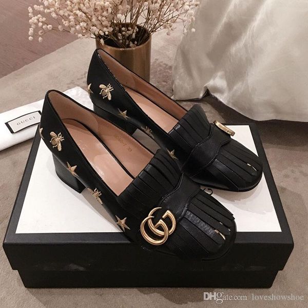 

top luxury высокие каблуки женская мода кисточка реальная кожа одного shoes5cm ботинок женщин на высоких каблуках с оригинальной коробке, Black