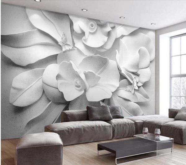 schöne Landschaft Tapeten Moderne minimalistische Atmosphäre Blume 3D TV Sofa Hintergrund Wand geprägt