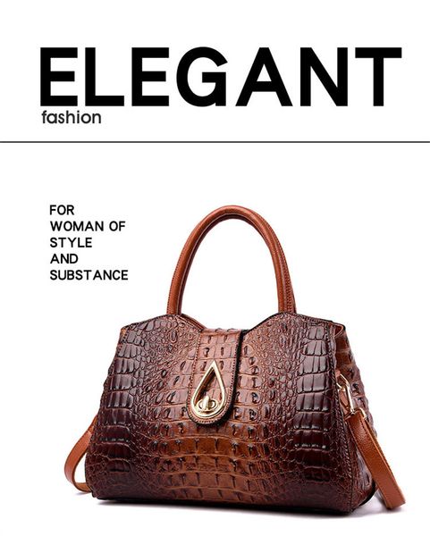 

retro fashion female big tote bags women designer alligator handbag 2018 new quality pu leather lock shoulder messenger bags sac