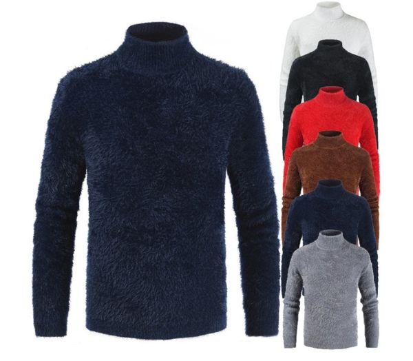 

turtleneck men sweaters clothes for 2019 autumn winter hombre pullover high-neck sweaters for males slim knit shirts, White;black