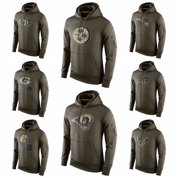 

2020 hooded weat hirt men alute to ervice ideline performance hoodie weater 49er teeler patriot bill packer brown