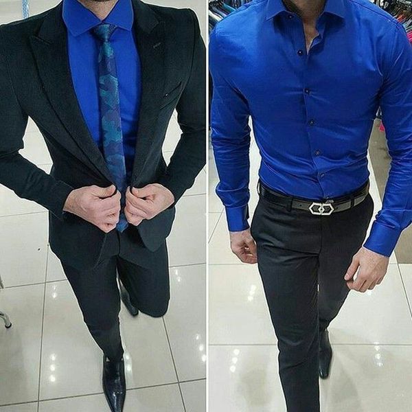 

Men Suits for Wedding Formal Black Groom Tuxedo Traje Hombre Business Man Prom Blazer Costume Homme 2Piece(Coat Pants)Slim Terno Masculino