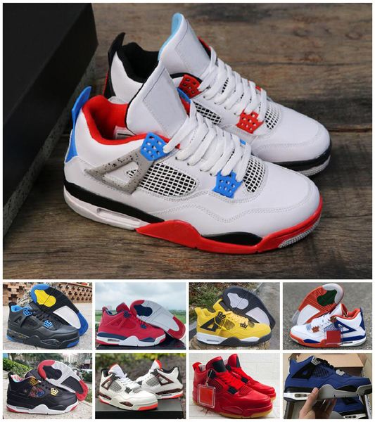 

new bred white cement jumpman 4 4s iv what the cactus jack cool grey mens basketball shoes fiba unc mushroom denim blue men sports sneakers, Black