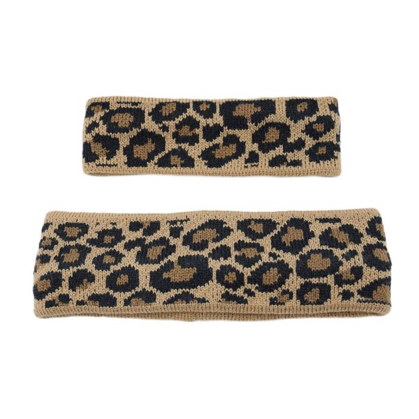 

leopard knit wool headband vintage stretch parent-child headband warm tie wide border cross hair ornament dhl fj571, Slivery;white