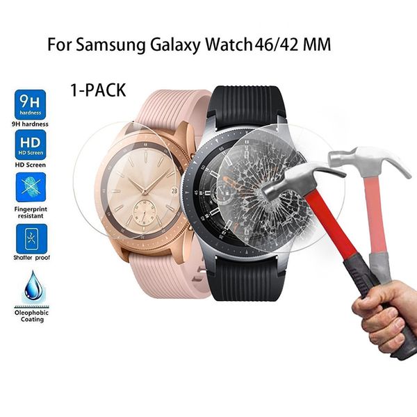 

1-pack tempered for samsung galaxy watch 46/42 mm glass screen protector protective