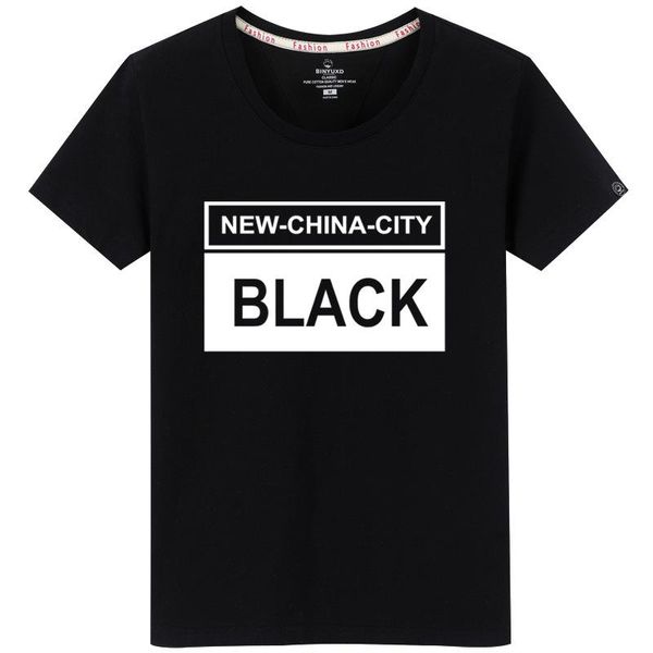 

new china city black t-shirt men cotton short sleeves casual male tshirt marvel t shirts men tees cotton 4xl 5xl, White;black