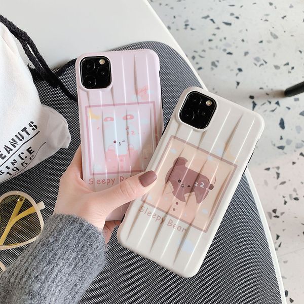 

for iphone 11 pro phone case xs max xr cartoon bear rabbit 7 8 x plus soft side pattern silicone cell phone cases