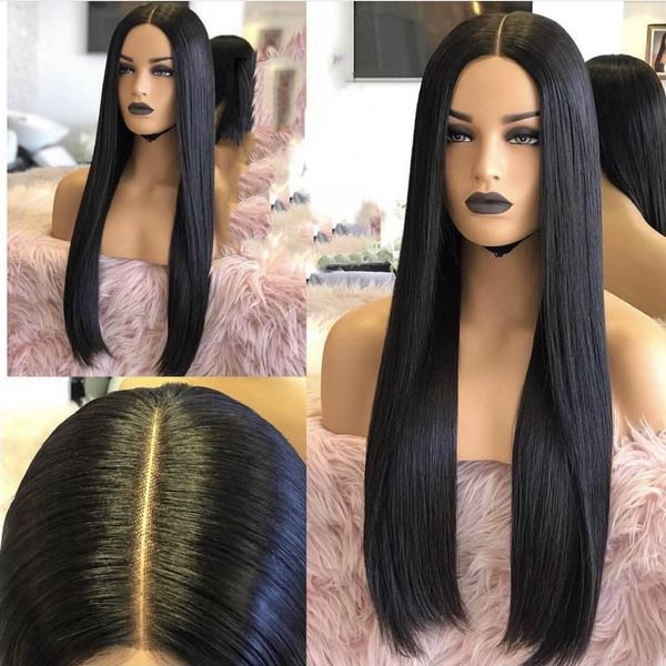 

deep parting lace front human hair wigs natural black full ends pre plucked with baby hair peruvian remy hair wigs for women