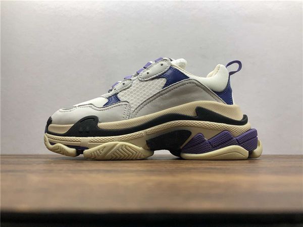 

new orange luxury triple s designer low-make old sneaker trendy footwear boots womens lace up shoes sports casual shoe t05, Black