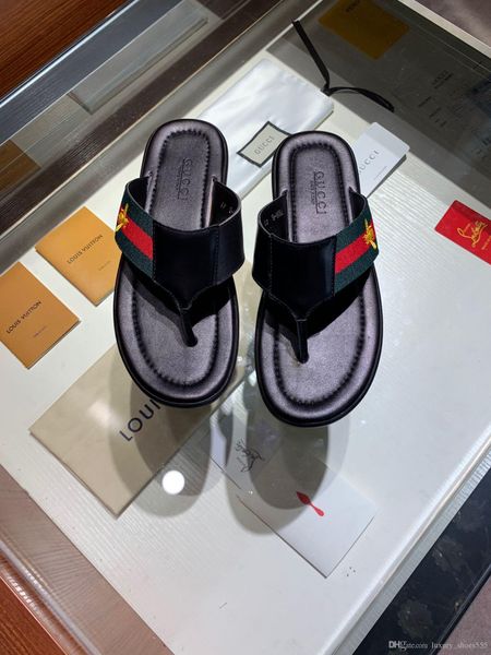 

2020 latest black leather casual slippers men casual shoes fashion trend comfortable shoe size 38-45 type 39745400612ab