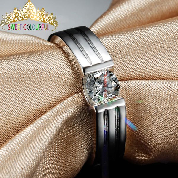 

100% 9k gold moissanite diamond man ring d color vvs with national certificate mo-j02, Golden;silver
