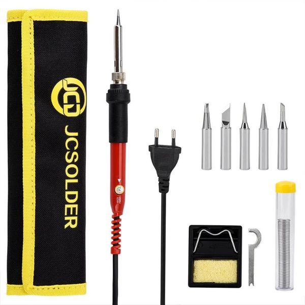 

dropship eectric soldering iron220v 110v adjustable temperature solder welding rework soldering station stand holder tips sets