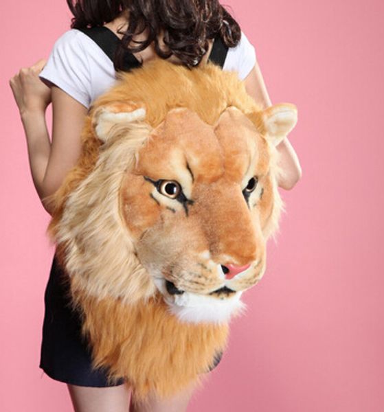 

fashion tiger head bag knapsack lion backpack white backpack tiger head bags