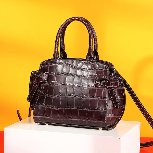 

designer luxury handbags purses european and american leather handbags crocodile pattern first layer cowhide shoulder messenger handbag 8093