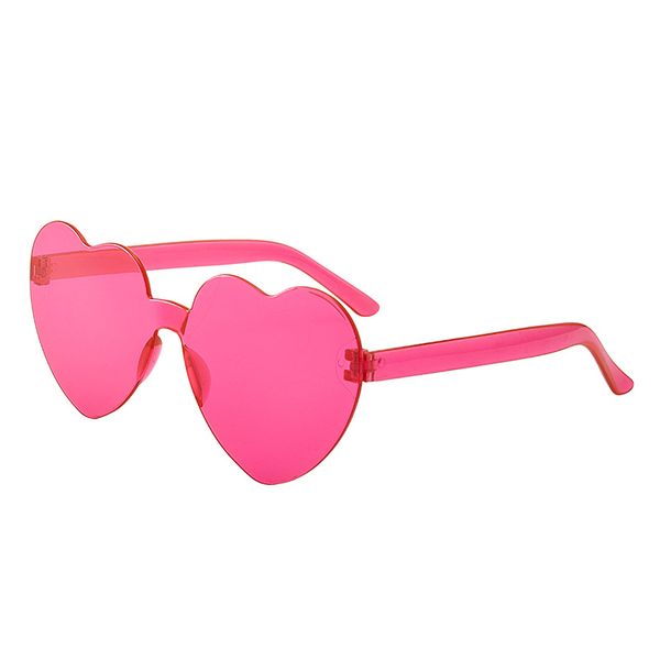 

rimless heart shape sunglasses women fashion ocean candy lens shades female sun glasses girls gafas de sol uv400, White;black