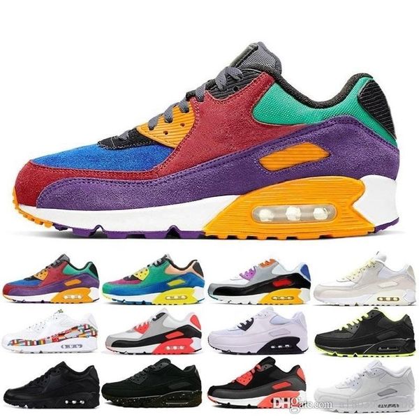 

30th anniversary 90 shoes men women designer shoes triple black white tiger olive training outdoor mens trainers zapatos sneakers 36-45