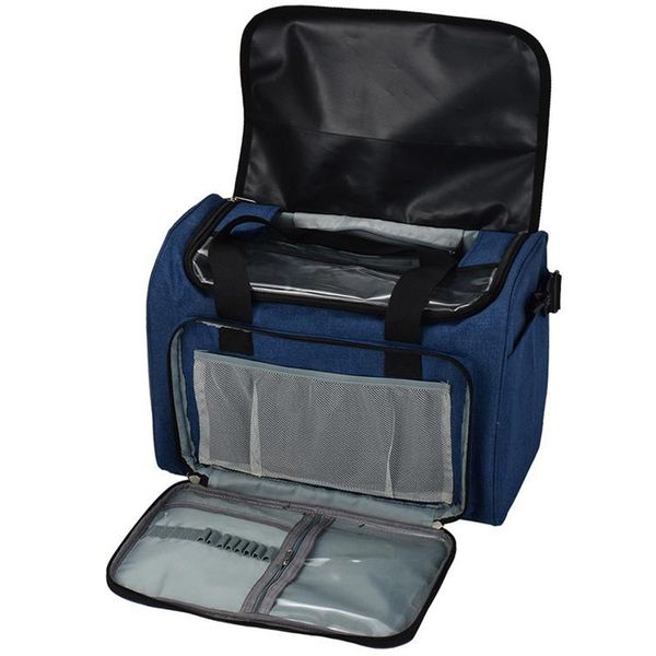 

sturdy light bag yarn storage bag household portable tote storage case for crocheting hook knitting needles sewing accessories, Black