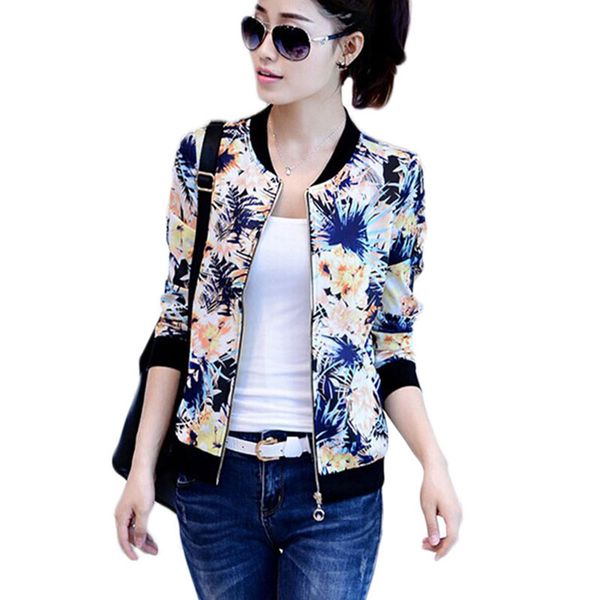 

женщины пальто ретро цветочный принт молния куртка повседневная пальто осень с длинным рукавом верхняя одежда 2019 женщины основной бомбарди, Black;brown