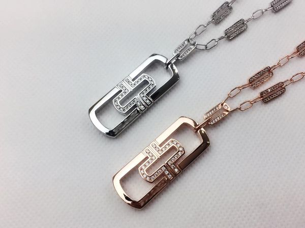 

parentesi shaped necklace sweater chain autumn and winter handsome single product couple must-have items pseudo gold material shape necklace, Silver