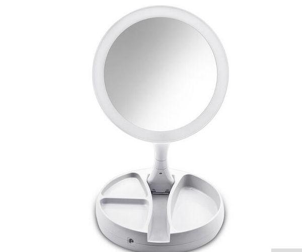 Portable Round Foldable Led Makeup Mirror Women Make Up Round Foldable Led Makeup Mirror
