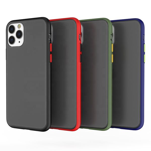 

matte skin phone case drop protection tpu pc double colors phone cases with soft touch iphone 11 pro max case