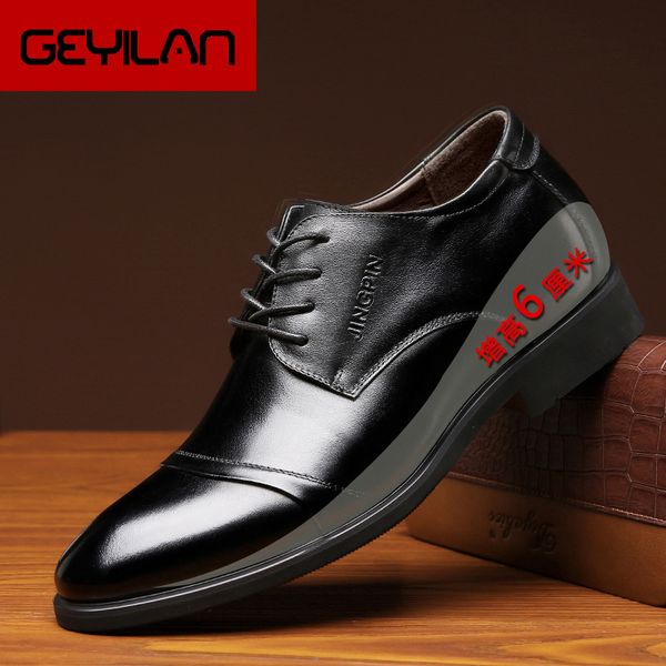 

2018 new mens leather handmade men shoes fashion tidal brand lace-up men's leather business shoes for men wedding, Black