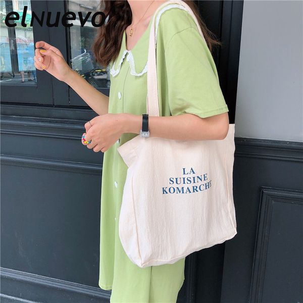 

2019 women casual handbags shoulder bags environment friendly portable letter pattern student bags shopping bag high capacity
