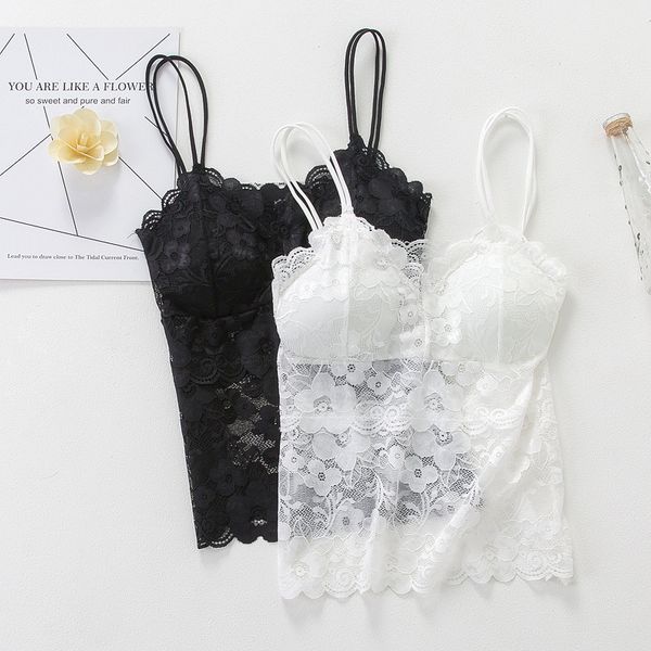 

summer short camis lace women black white hollow tank camisole underwear bralette crop blusas women c4114