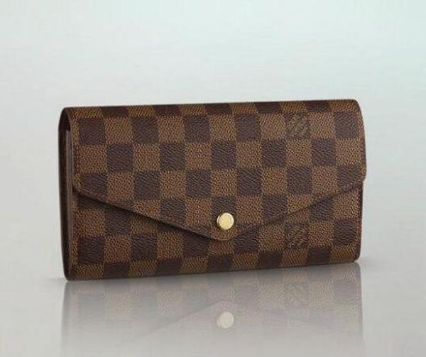 

n63209 checkered fabric ladies sarah wallet fashion envelope wallet oxidized leather clutches evening long chain wallets compact purse