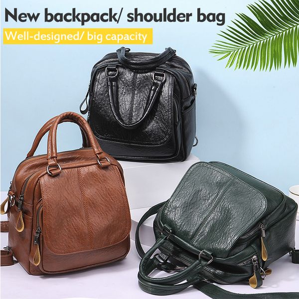 

new leather backpack shoulder bag